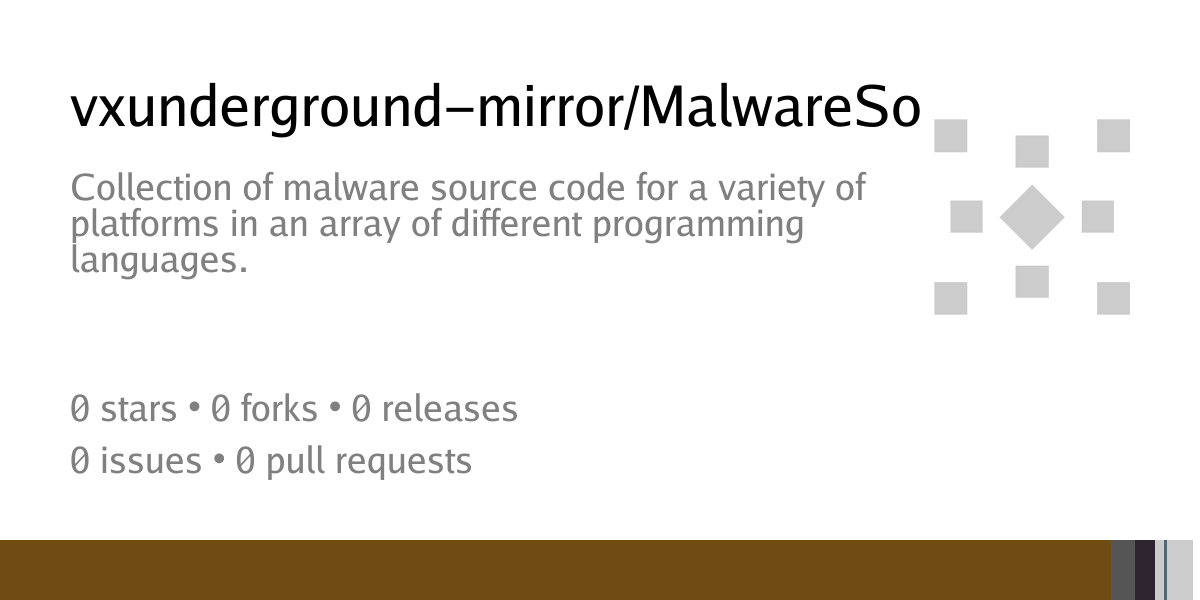 vxunderground-mirror/MalwareSourceCode: Collection of malware source ...